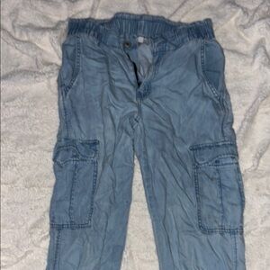 American Eagle Outfitters Blue Cargo Pants Relaxed Fit
